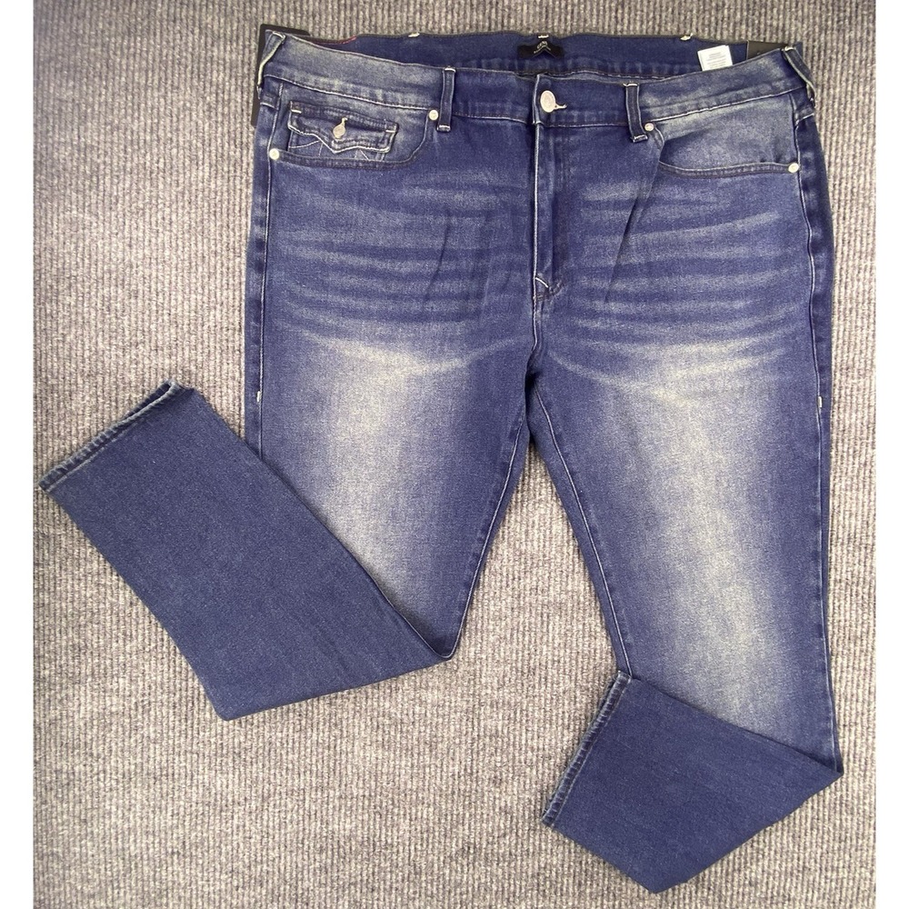 True Religion Geno Slim Flap Jeans Mens 44 Blue Medium Toasted Cinnamon Wash Y2K